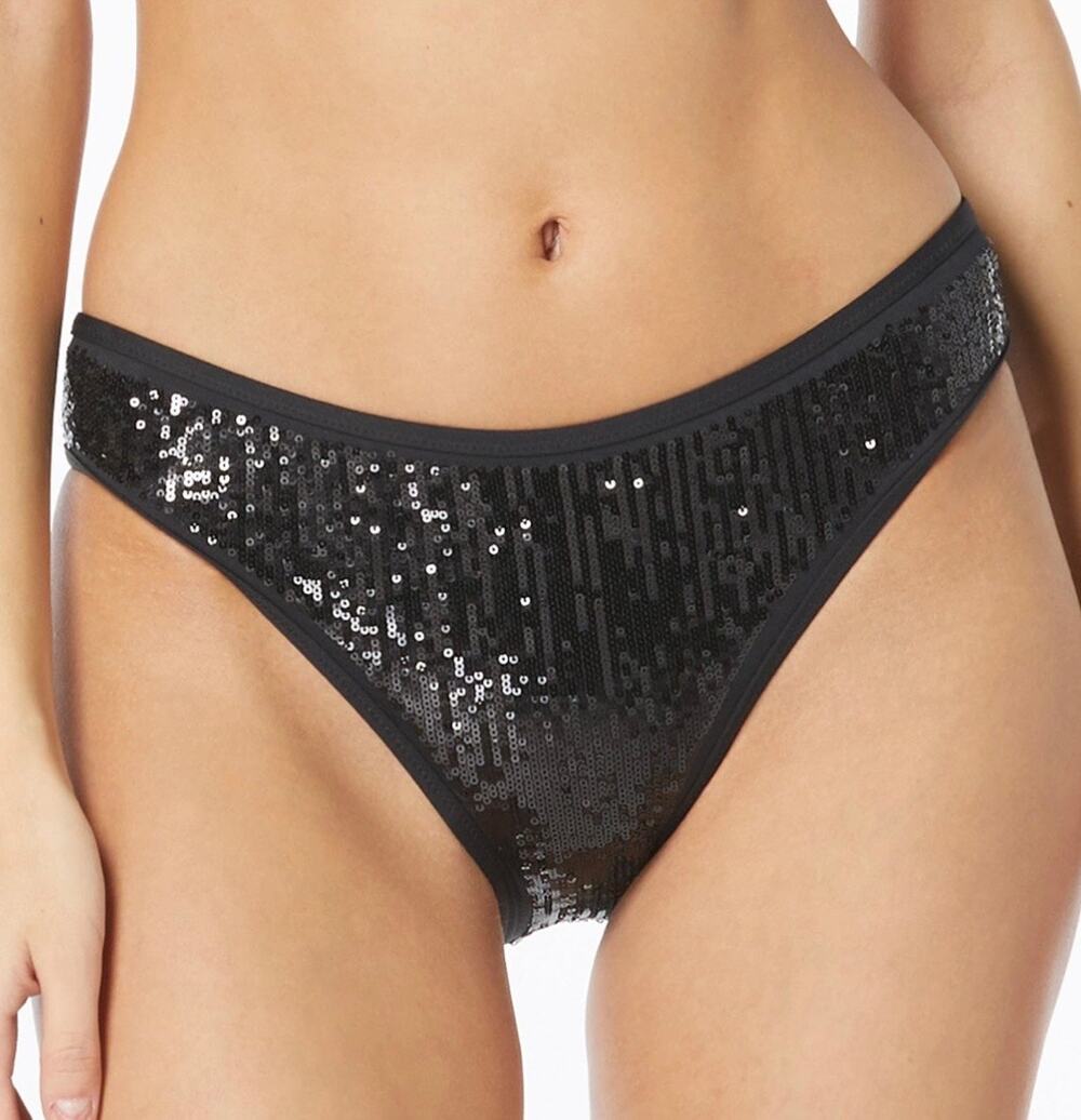 Vince Camuto Black Sequin Hipster Bikini Swim Bottom XS NWT